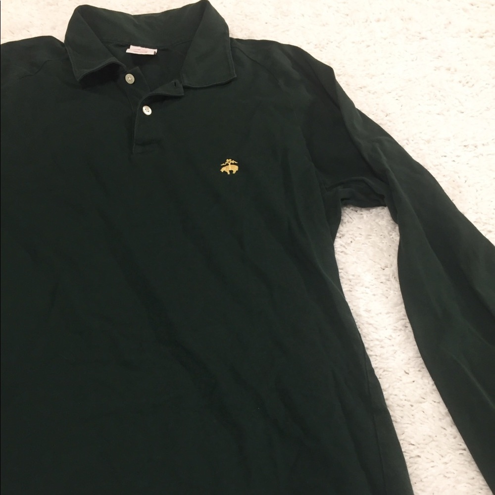 Brooks brothers green long sleeve polo shirt
